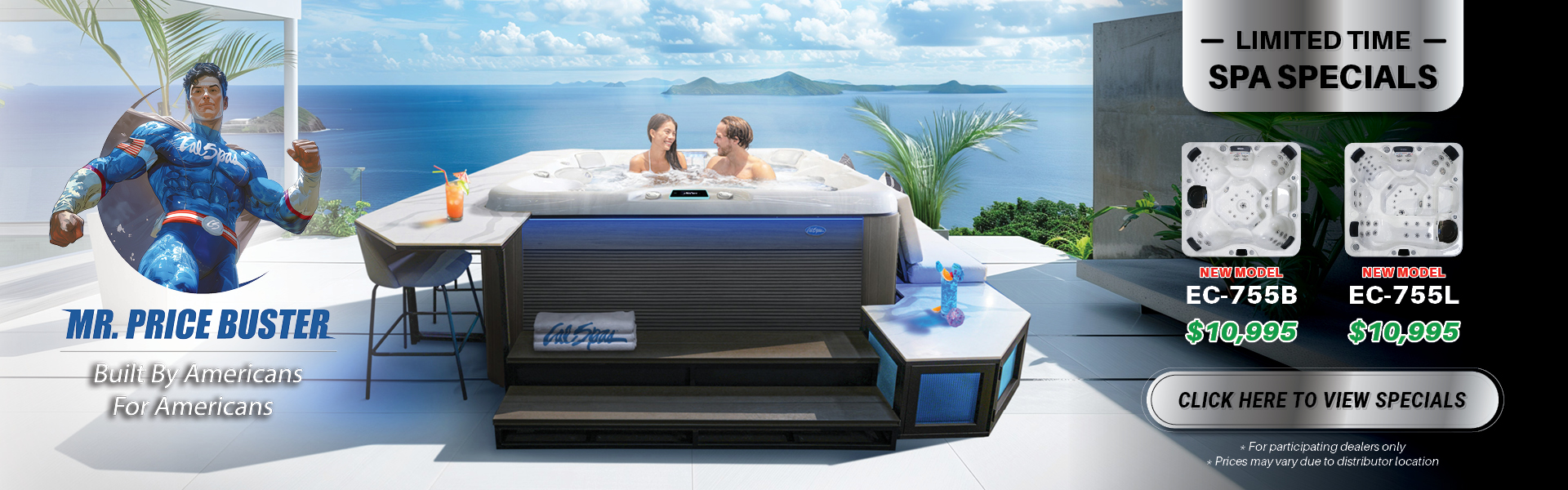 Calspas hot tub being used in a family setting - Midland